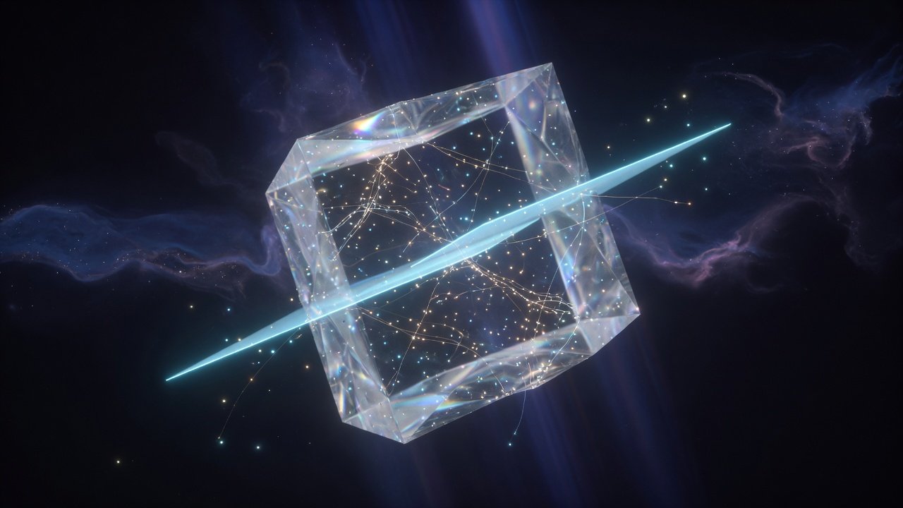 A translucent spacetime crystal sliced by a present plane